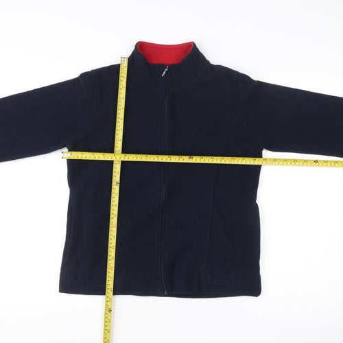 EWM Womens Blue Fleece Full Zip Basic Jacket Size S 10-12