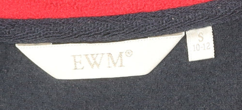 EWM Womens Blue Fleece Full Zip Basic Jacket Size S 10-12