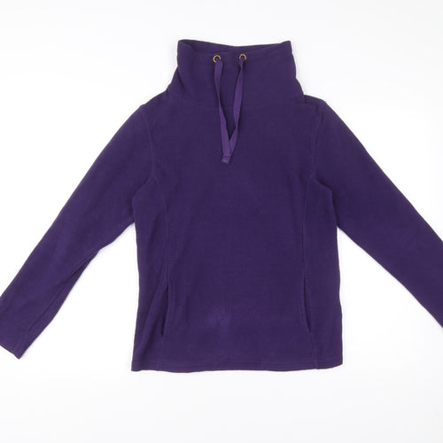 Cotton Traders Women Purple Fleece Pullover Sweatshirt Size 10