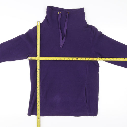 Cotton Traders Women Purple Fleece Pullover Sweatshirt Size 10
