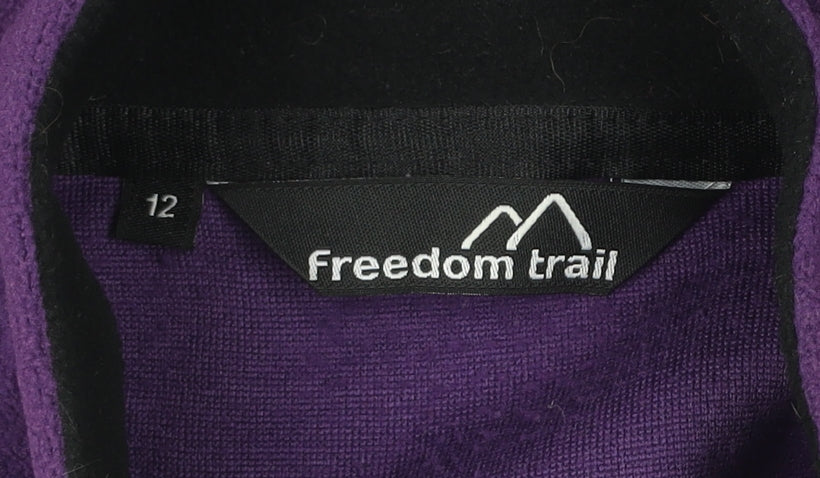 Freedom Trail Womens Purple Fleece Sweatshirt Size 12 1/4 Zip Outdoor