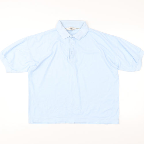 Dino Bazzi Men’s Blue Polo Shirt M Short Sleeve Collared Casual