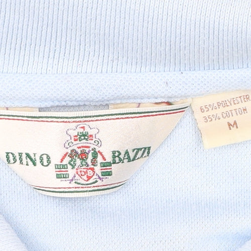 Dino Bazzi Men’s Blue Polo Shirt M Short Sleeve Collared Casual