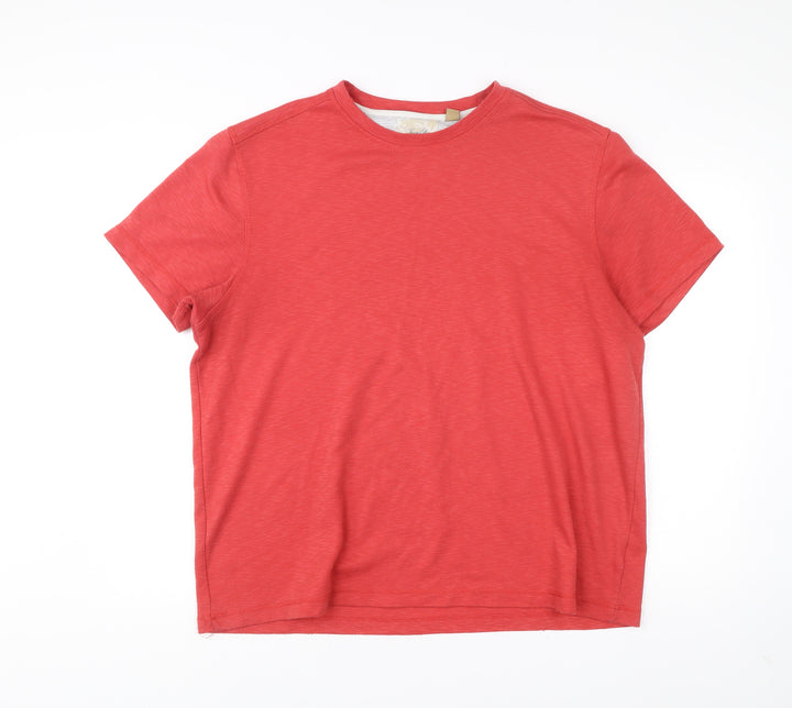 Tasso Elba Men’s Red 2XL Polyester Crew Neck Short Sleeve T-Shirt