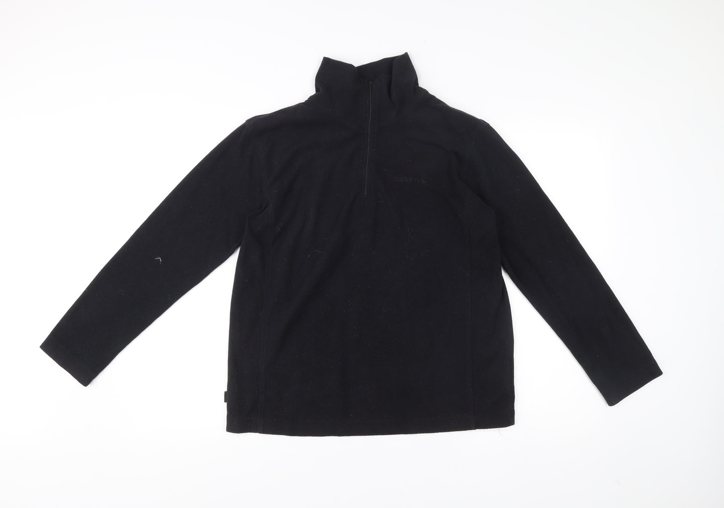 Campri Womens Black Fleece Sweatshirt Size 12 High Neck 1/4 Zip