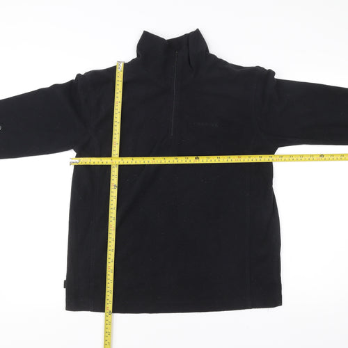 Campri Womens Black Fleece Sweatshirt Size 12 High Neck 1/4 Zip