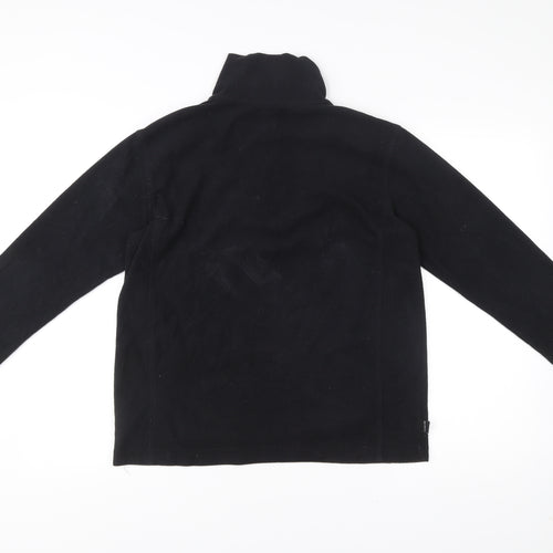 Campri Womens Black Fleece Sweatshirt Size 12 High Neck 1/4 Zip