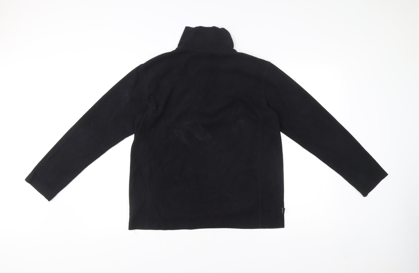 Campri Womens Black Fleece Sweatshirt Size 12 High Neck 1/4 Zip
