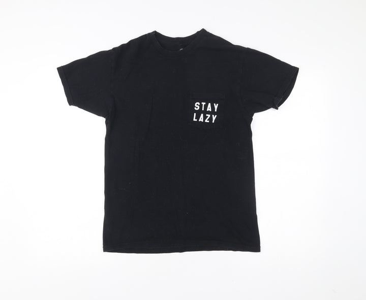 The Poster List Men's Black S Crew Neck Graphic Pocket T-Shirt