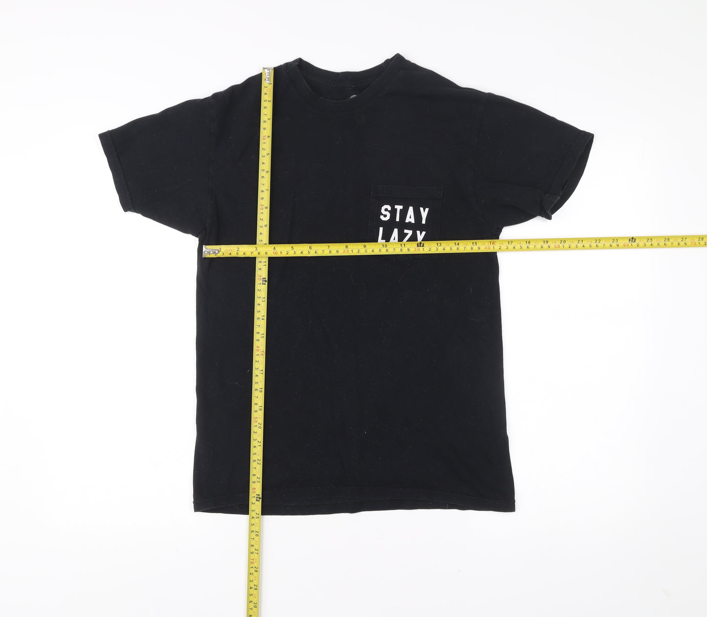 The Poster List Men's Black S Crew Neck Graphic Pocket T-Shirt