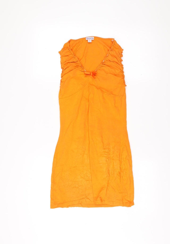 Tammy Girl Teens Orange Cotton Shift Dress UK 10 Summer Casual