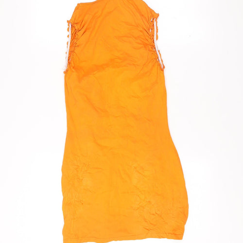Tammy Girl Teens Orange Cotton Shift Dress UK 10 Summer Casual