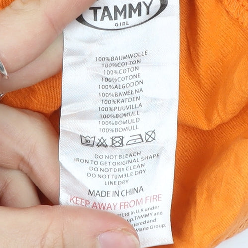 Tammy Girl Teens Orange Cotton Shift Dress UK 10 Summer Casual