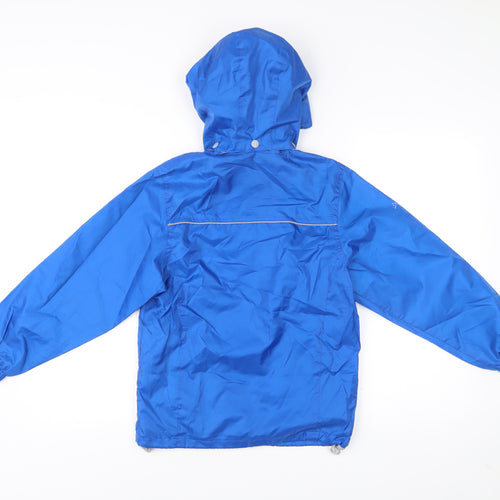 Trespass Boys Blue Waterproof Rain Coat Jacket 9-10 Years Hooded