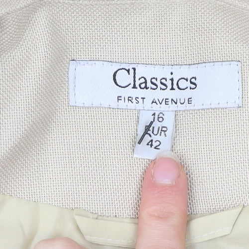 Classics First Avenue Women’s Beige Size 16 Suit Jacket Blazer