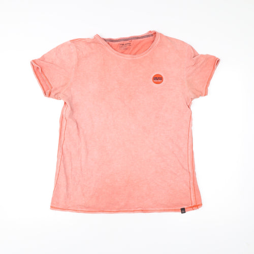 Blend Men's Pink Medium Cotton Crew Neck Short Sleeve T-Shirt