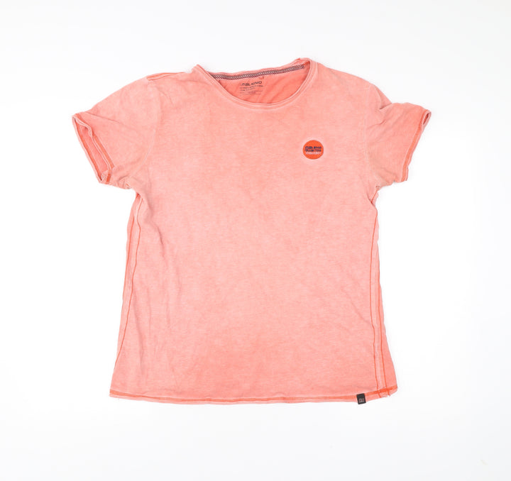 Blend Men's Pink Medium Cotton Crew Neck Short Sleeve T-Shirt