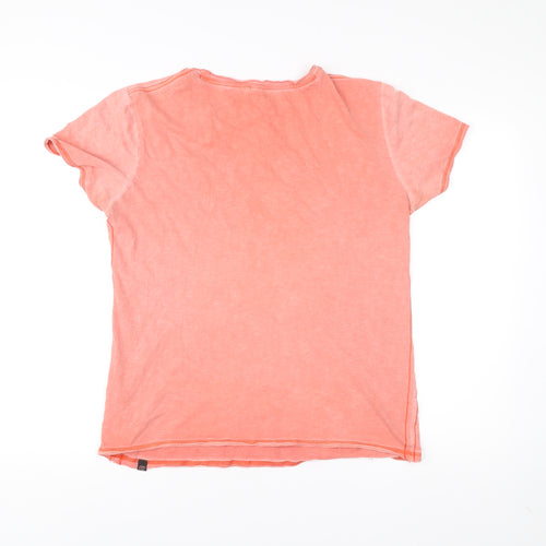 Blend Men's Pink Medium Cotton Crew Neck Short Sleeve T-Shirt