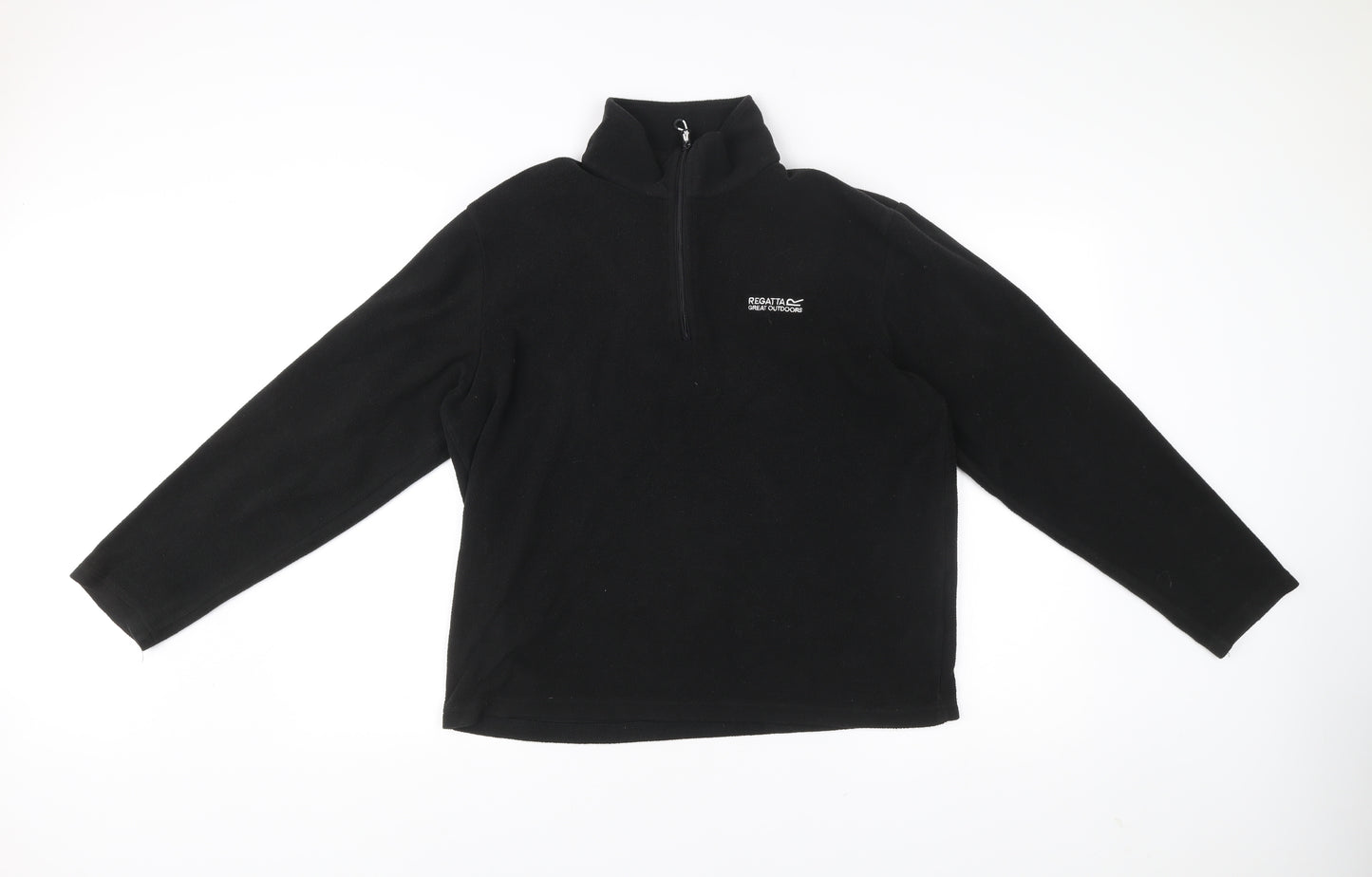 Regatta Mens Black Fleece Sweatshirt L 1/4 Zip Pullover Outdoor