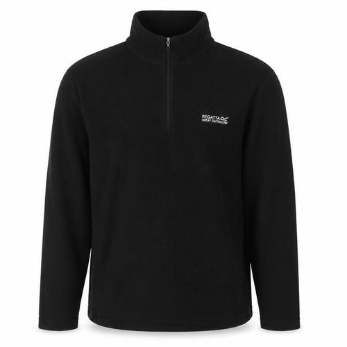 Regatta Mens Black Fleece Sweatshirt L 1/4 Zip Pullover Outdoor