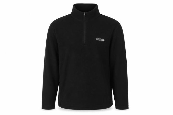 Regatta Mens Black Fleece Sweatshirt L 1/4 Zip Pullover Outdoor