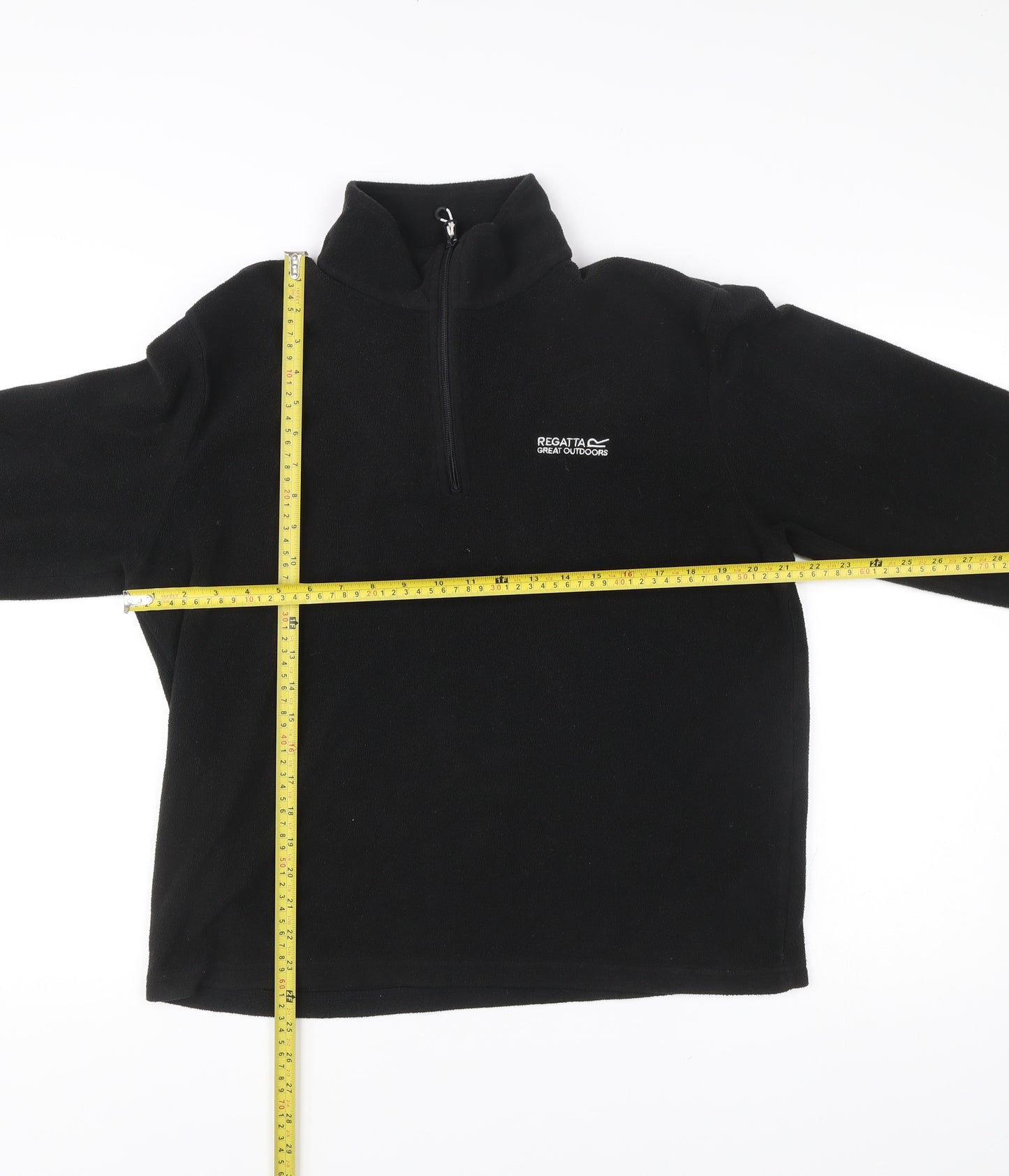 Regatta Mens Black Fleece Sweatshirt L 1/4 Zip Pullover Outdoor