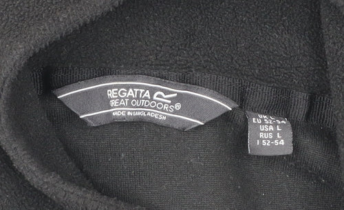 Regatta Mens Black Fleece Sweatshirt L 1/4 Zip Pullover Outdoor