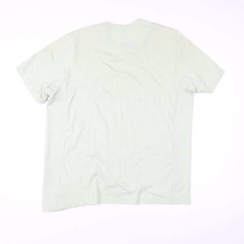 Adidas Men’s Beige L T-Shirt Organic Cotton Crew Neck Short Sleeve
