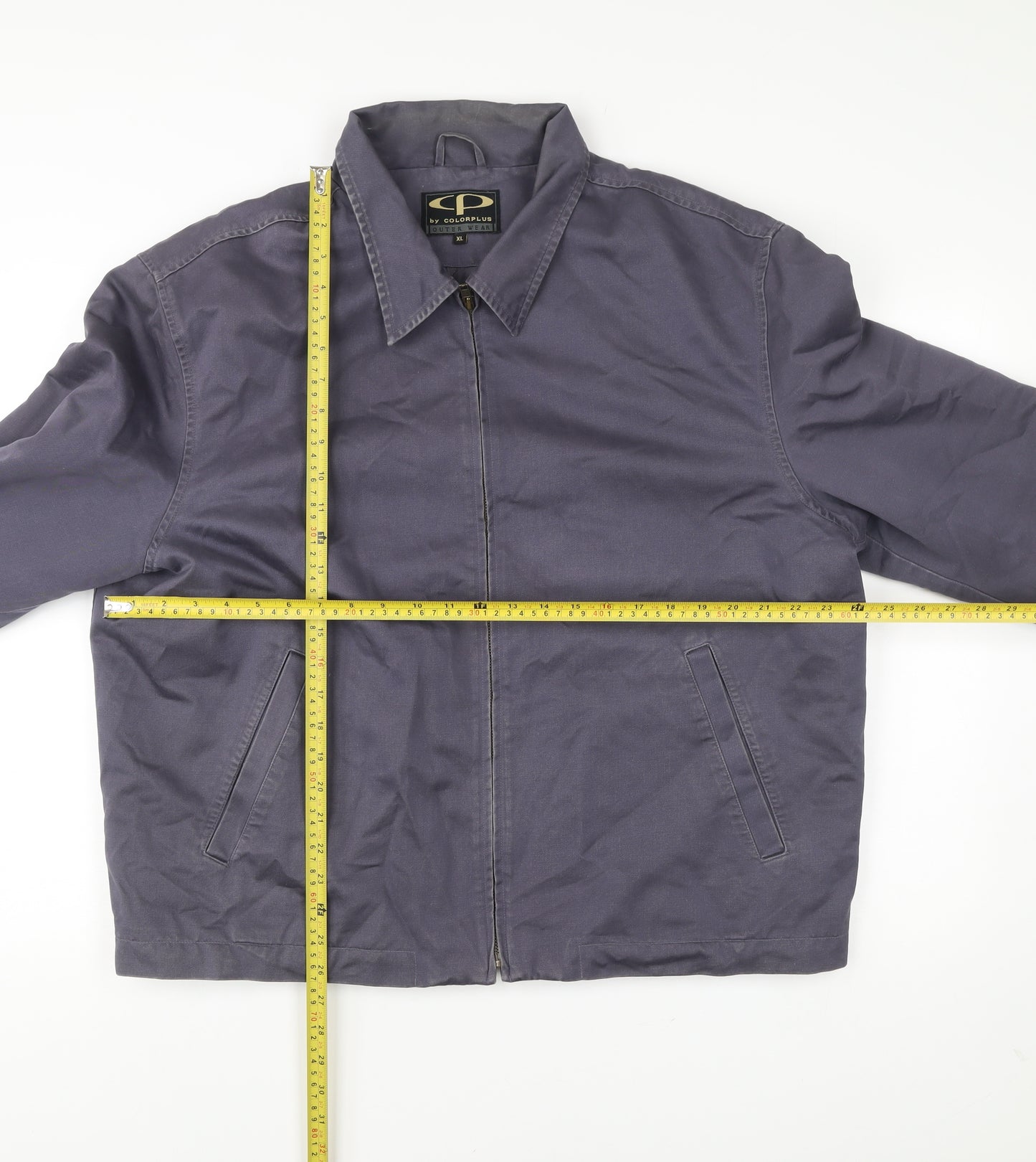 Colorplus Men's Blue XL Cotton Full Zip Casual Jacket