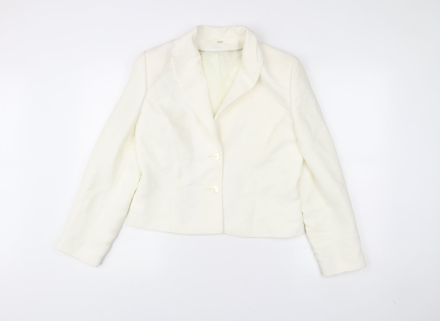 Gianfranco Corneli Womens Ivory Blazer Jacket Size 14 Formal