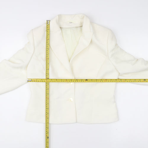 Gianfranco Corneli Womens Ivory Blazer Jacket Size 14 Formal