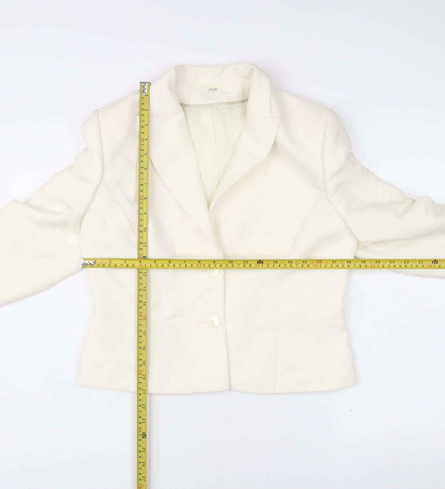 Gianfranco Corneli Womens Ivory Blazer Jacket Size 14 Formal