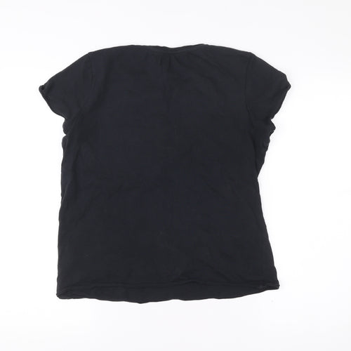 Brave Soul Womens Black Cotton Basic Short Sleeve T-Shirt M