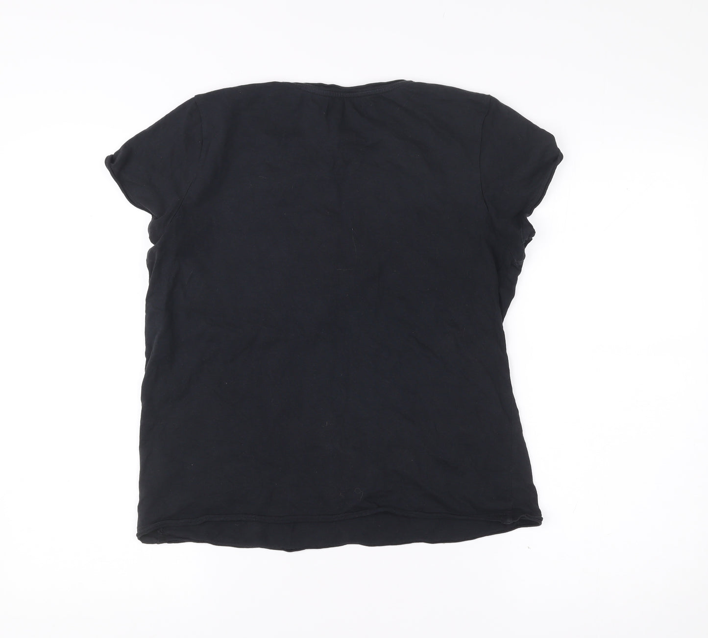 Brave Soul Womens Black Cotton Basic Short Sleeve T-Shirt M