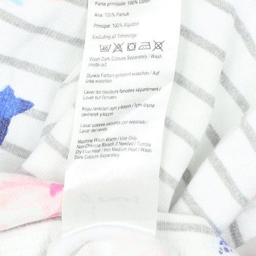 Joules Womens Multicoloured Floral Stripe Cotton 3/4 Sleeve T-Shirt UK 12