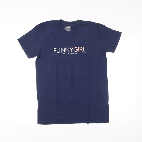 Encore Womens Blue Funny Girl Musical Graphic T-Shirt Size M