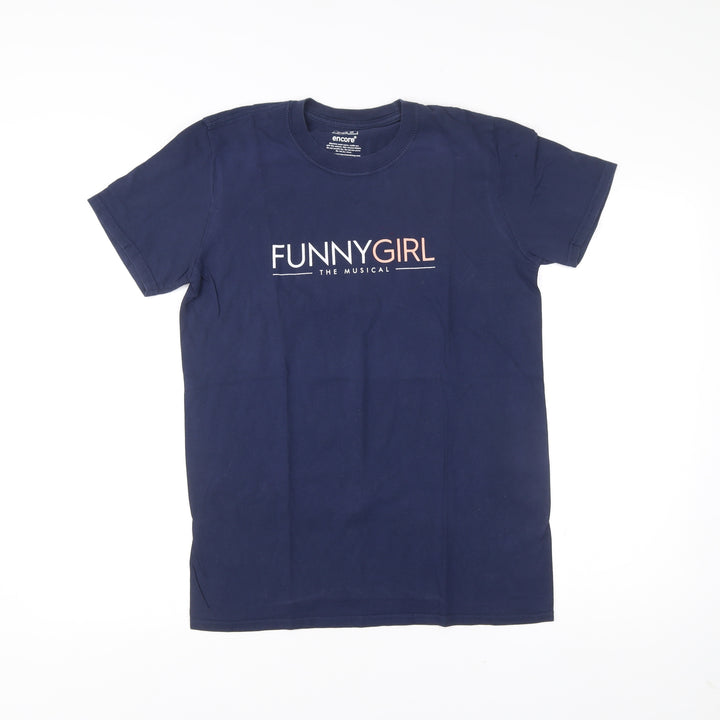 Encore Womens Blue Funny Girl Musical Graphic T-Shirt Size M