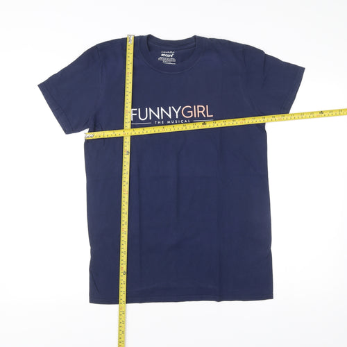 Encore Womens Blue Funny Girl Musical Graphic T-Shirt Size M