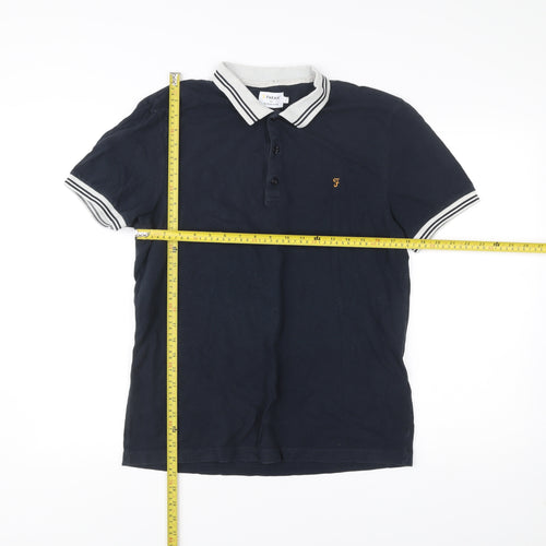 Farah Men’s Blue Polo Shirt L Cotton Short Sleeve Collared