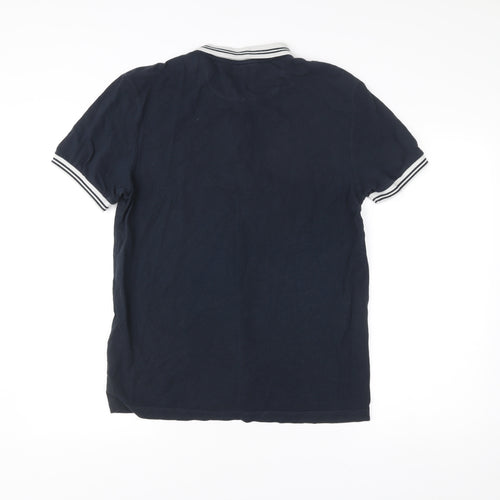 Farah Men’s Blue Polo Shirt L Cotton Short Sleeve Collared
