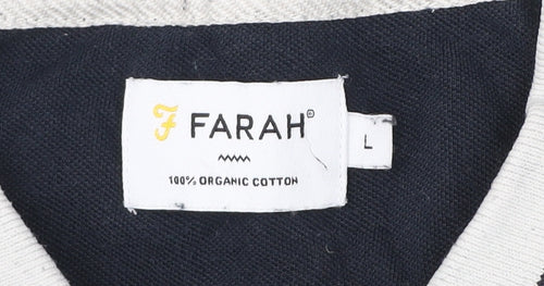 Farah Men’s Blue Polo Shirt L Cotton Short Sleeve Collared