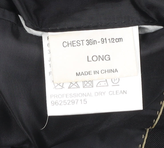 Dehavilland Men's Black Blazer Jacket 36R Long Regular Fit Two Button