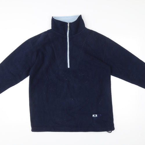 Authentic Sports Womens Blue Size 10 Fleece 1/2 Zip Pullover Sweatshirt
