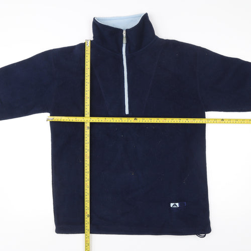 Authentic Sports Womens Blue Size 10 Fleece 1/2 Zip Pullover Sweatshirt