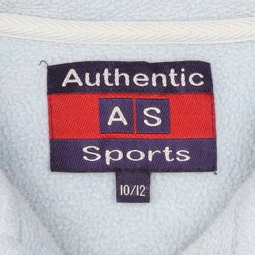 Authentic Sports Womens Blue Size 10 Fleece 1/2 Zip Pullover Sweatshirt