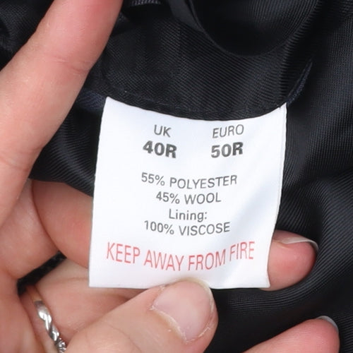 Principles Men's Black & White Check Wool Blend Blazer Jacket 40R