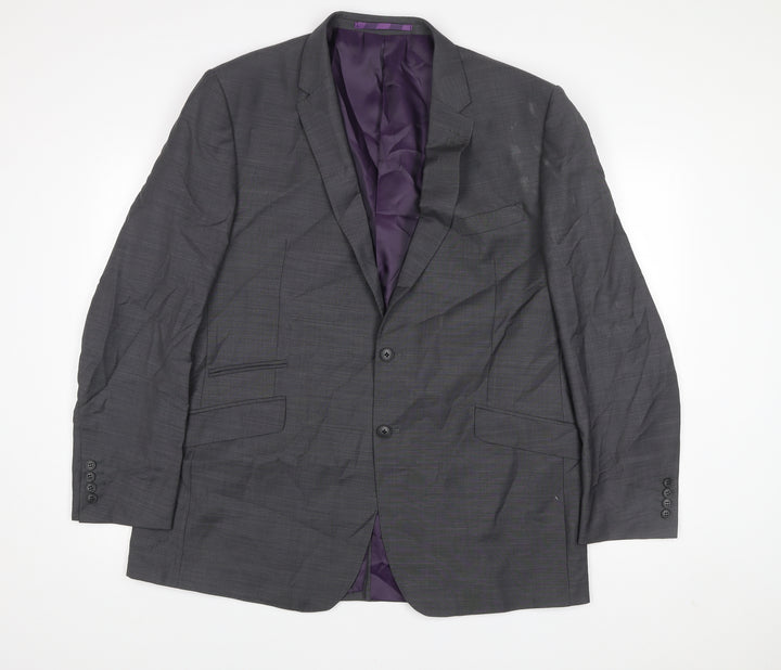 Marks and Spencer Men’s Grey Wool Blend Tailored Fit 46L Blazer Jacket
