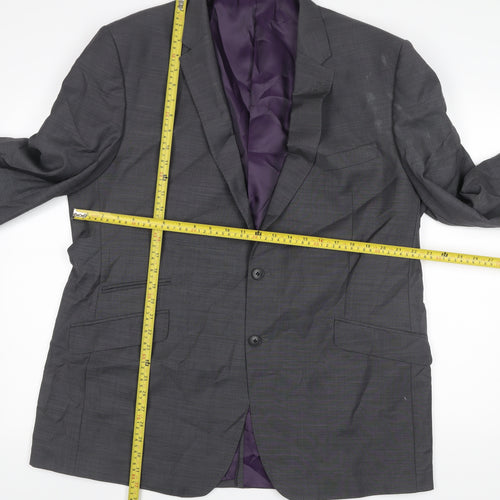 Marks and Spencer Men’s Grey Wool Blend Tailored Fit 46L Blazer Jacket
