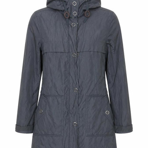 Marks and Spencer Women’s Blue Parka Coat Small Hooded Belted