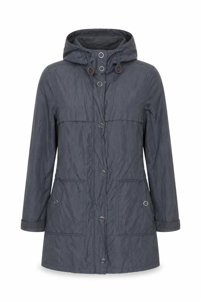 Marks and Spencer Women’s Blue Parka Coat Small Hooded Belted